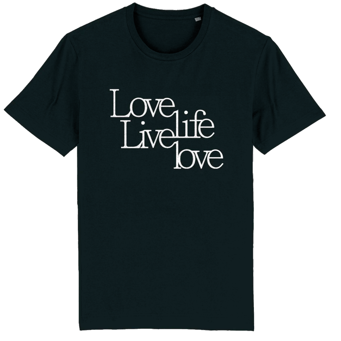 Love Life Live Love, Organic Cotton Unisex T-Shirt- Dark Colours