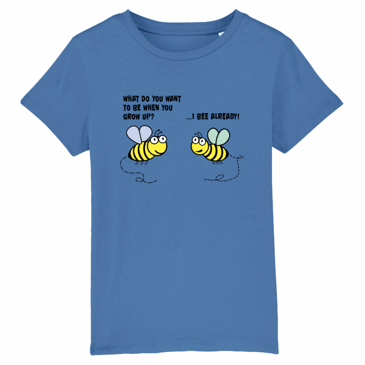 Bee Already, Children's Organic Cotton T-Shirt - black writing