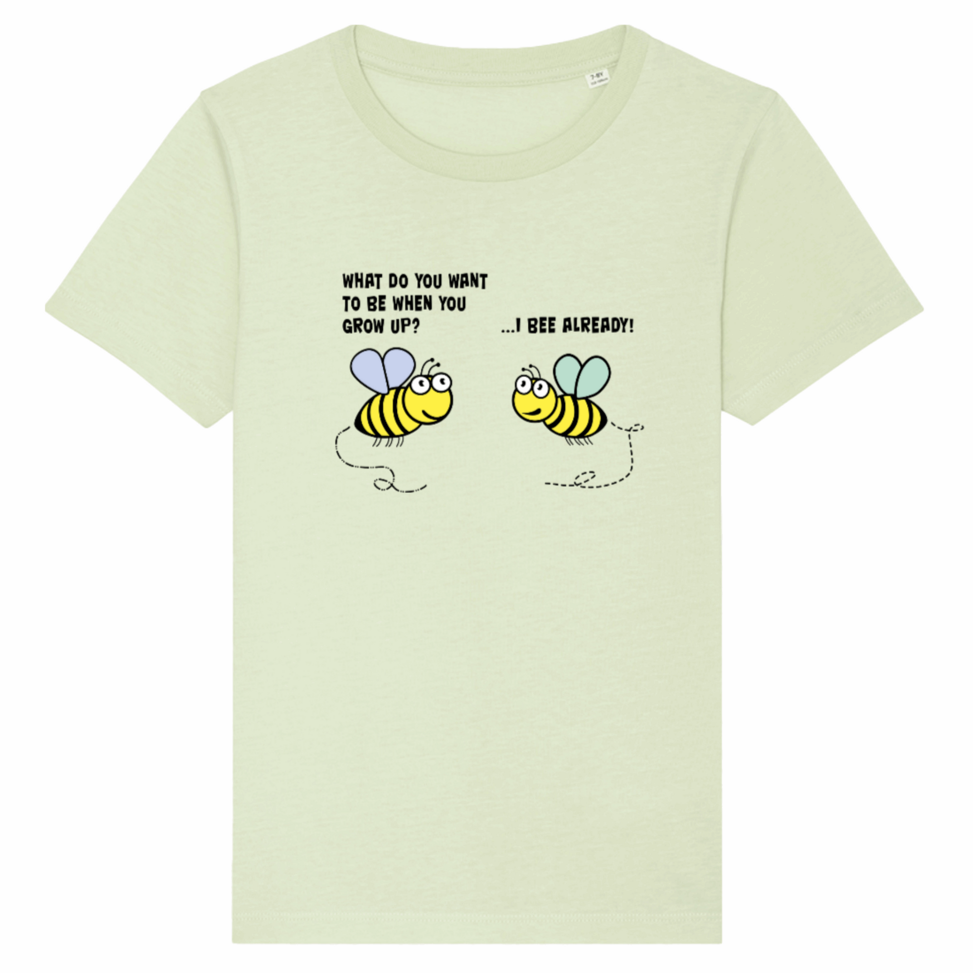 Bee Already, Children's Organic Cotton T-Shirt, light colours - black writing