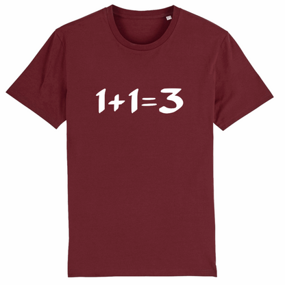 1+1=3, Organic Cotton Unisex T-Shirt- dark colours