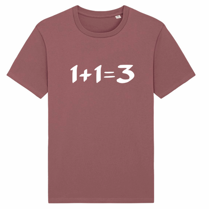 1+1=3, Organic Cotton Unisex T-Shirt- dark colours