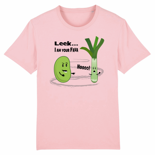 Leek, I Am Your Fava, Organic Cotton Unisex T-Shirt- Light Colours