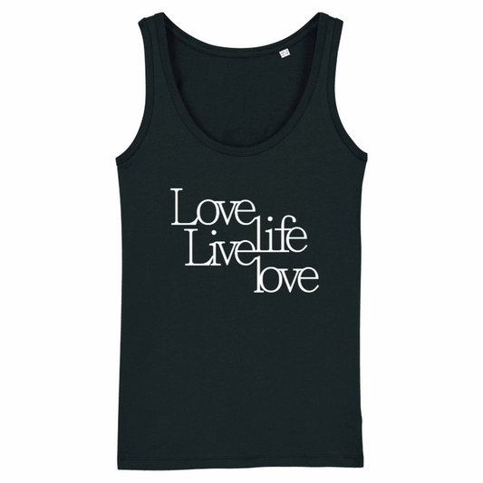 Love Life Live Love, Organic Cotton Vest/Tank Top- dark colours