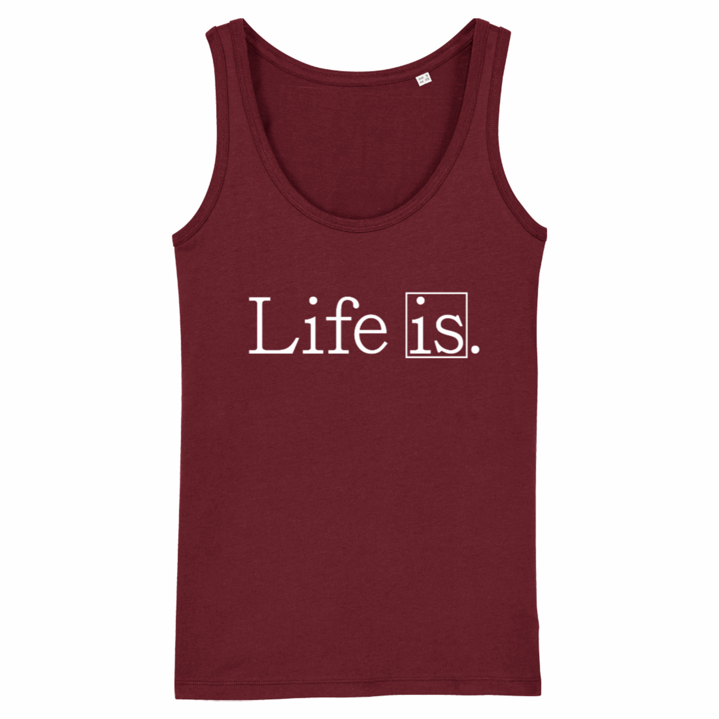 Life Is, Organic Cotton Vest/Tank Top- dark colours