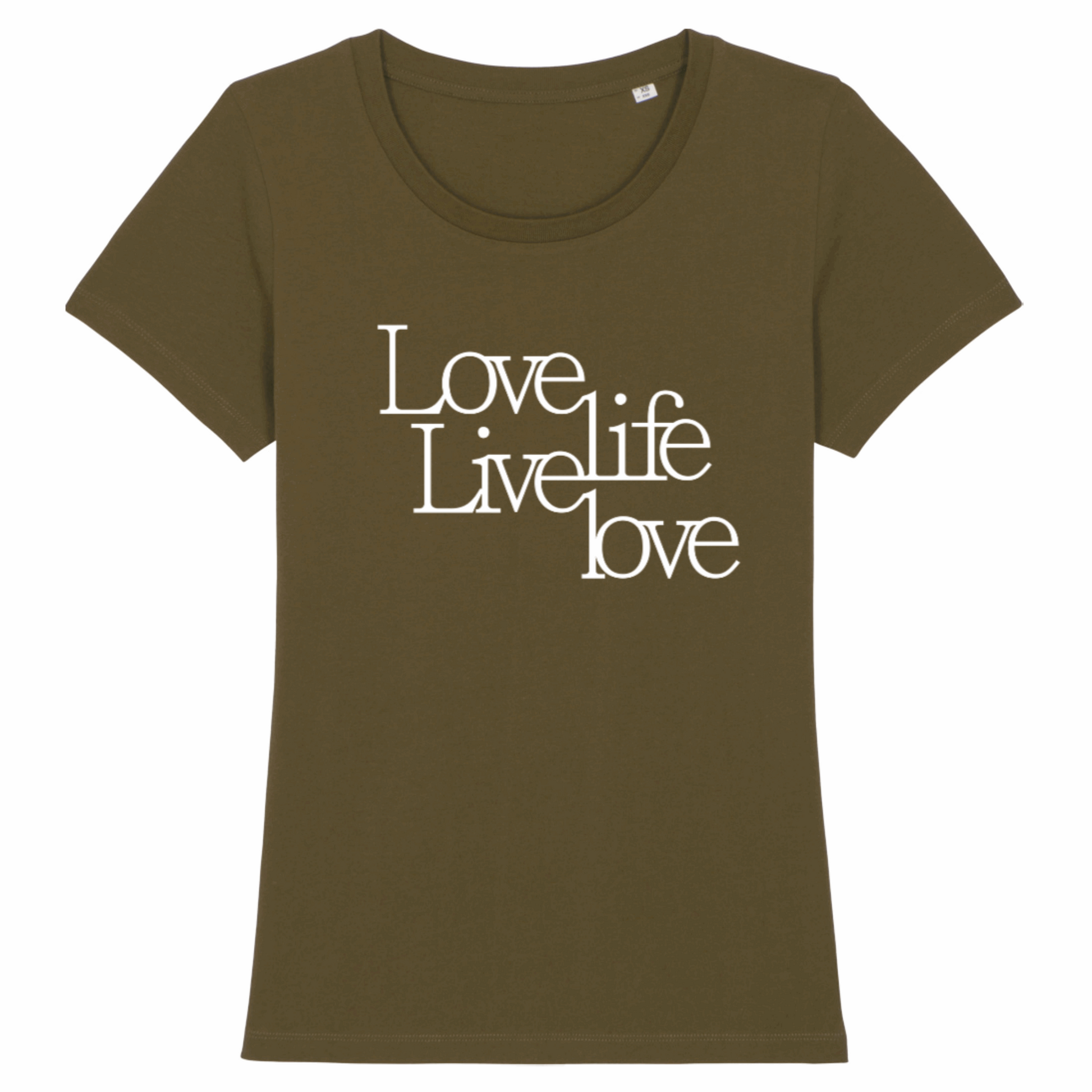 Love Life Live Love, Organic Cotton FITTED Unisex T-Shirt- light colours