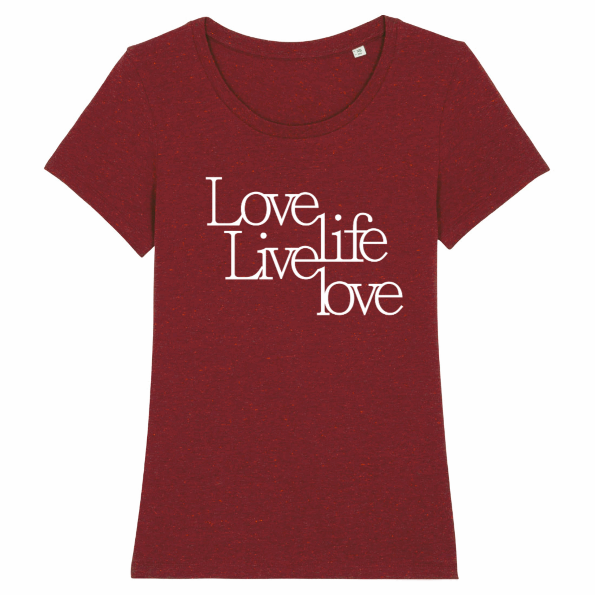 Love Life Live Love, Organic Cotton FITTED Unisex T-Shirt- light colours