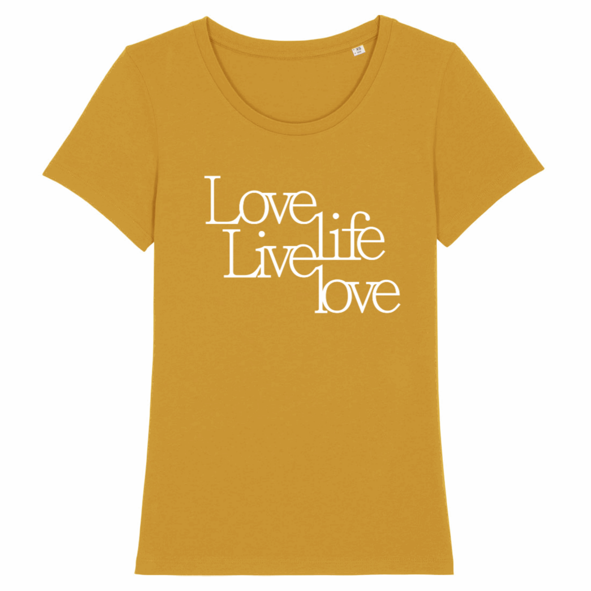 Love Life Live Love, Organic Cotton FITTED Unisex T-Shirt- light colours