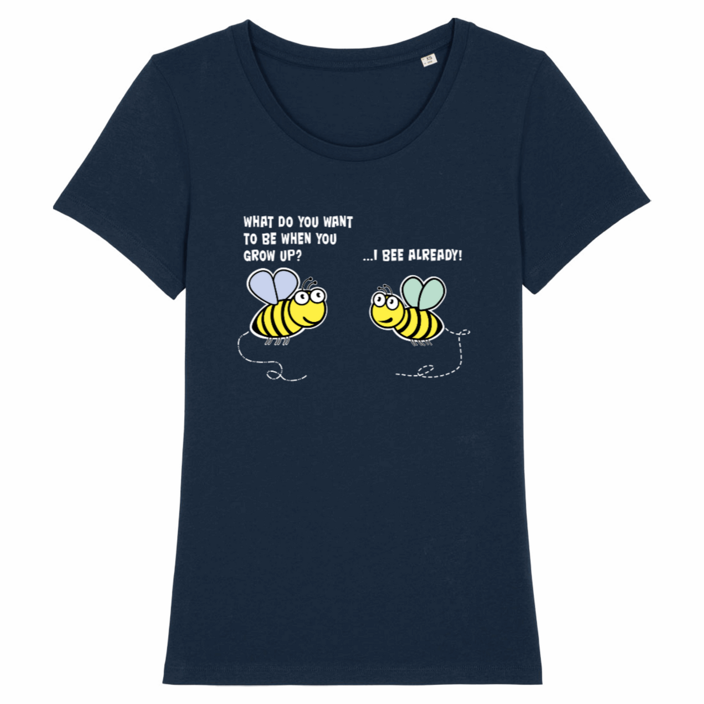 Bee Already, Organic Cotton Fitted Unisex T-Shirt- dark colours