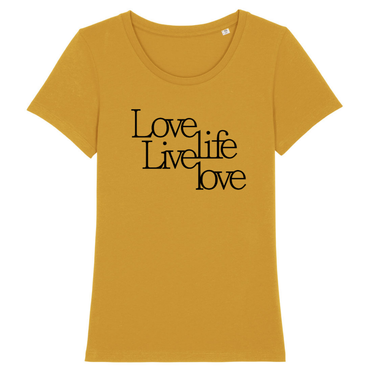 Love Live Live Love, Organic Cotton Fitted T-Shirt- light colours