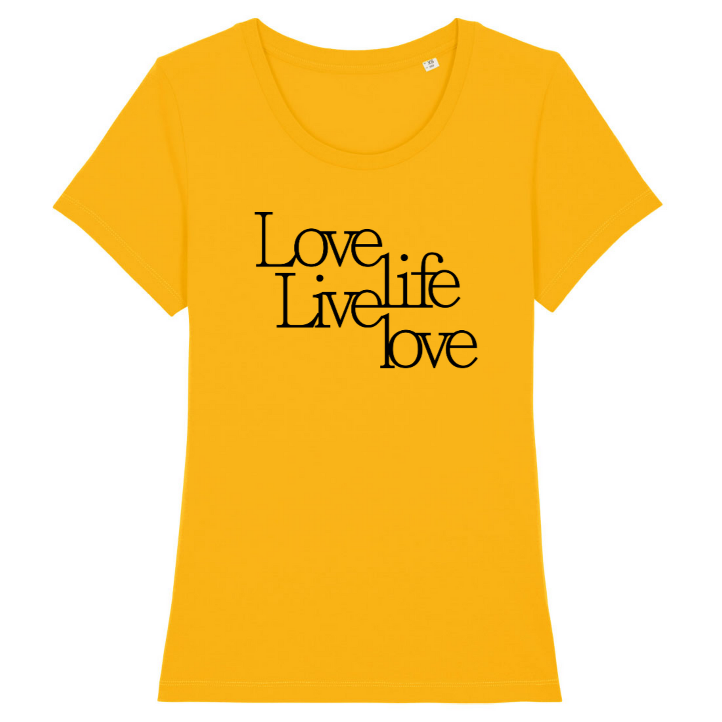 Love Live Live Love, Organic Cotton Fitted T-Shirt- light colours