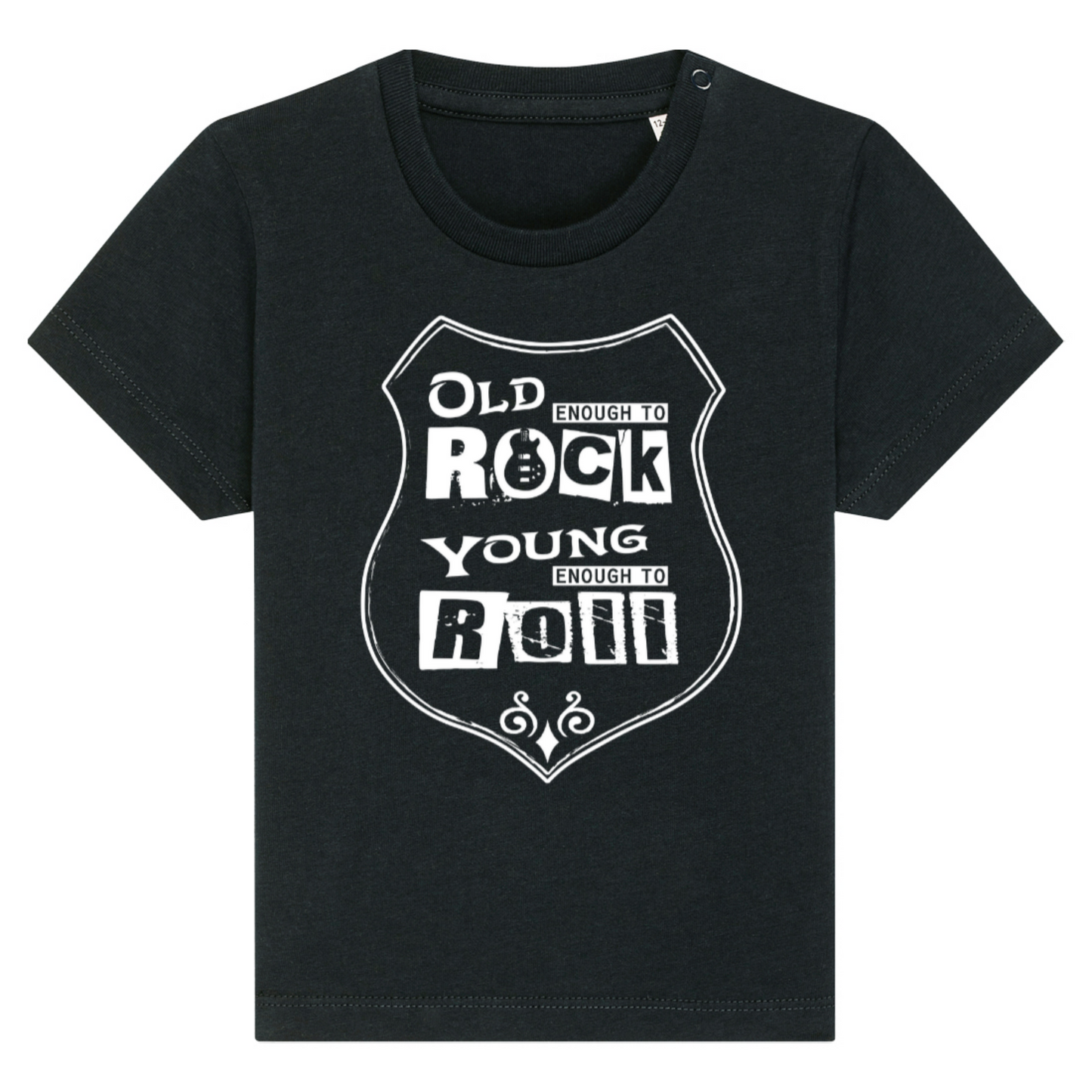 Old Enough to Rock, Young Enough to Roll, Baby T-Shirt - dark colours